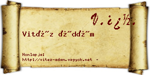 Vitéz Ádám névjegykártya