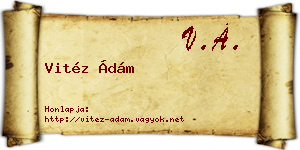 Vitéz Ádám névjegykártya